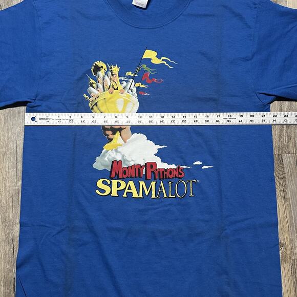 Spamalot Monty Python Mens Large Blue Broadway Musical Comedy Graphic Tee - Picture 3 of 7